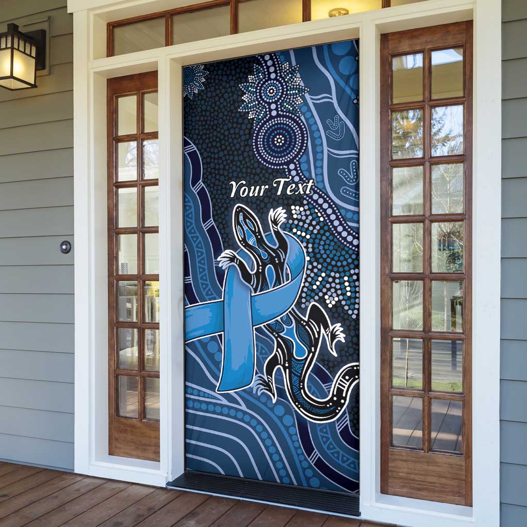Personalised Autism Awareness Door Cover Hope Ribbon And Aboriginal Patterns