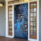 Personalised Autism Awareness Door Cover Hope Ribbon And Aboriginal Patterns