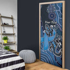 Personalised Autism Awareness Door Cover Hope Ribbon And Aboriginal Patterns