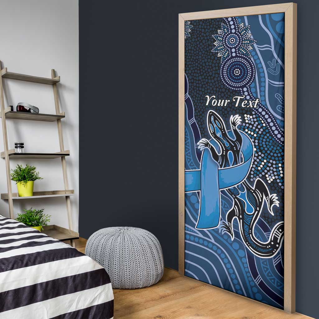 Personalised Autism Awareness Door Cover Hope Ribbon And Aboriginal Patterns