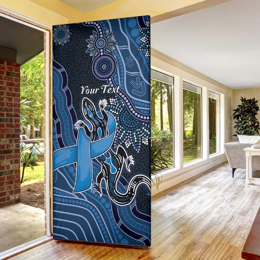 Personalised Autism Awareness Door Cover Hope Ribbon And Aboriginal Patterns