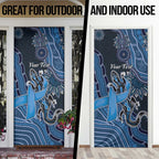Personalised Autism Awareness Door Cover Hope Ribbon And Aboriginal Patterns