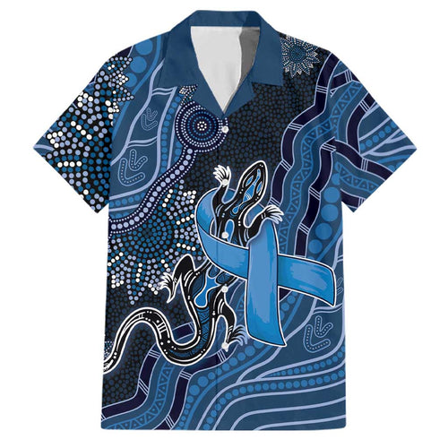 Personalised Autism Awareness Family Matching Mermaid Dress and Hawaiian Shirt Hope Ribbon And Aboriginal Patterns