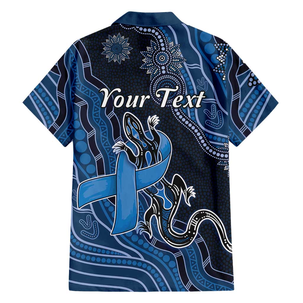 Personalised Autism Awareness Family Matching Off Shoulder Maxi Dress and Hawaiian Shirt Hope Ribbon And Aboriginal Patterns