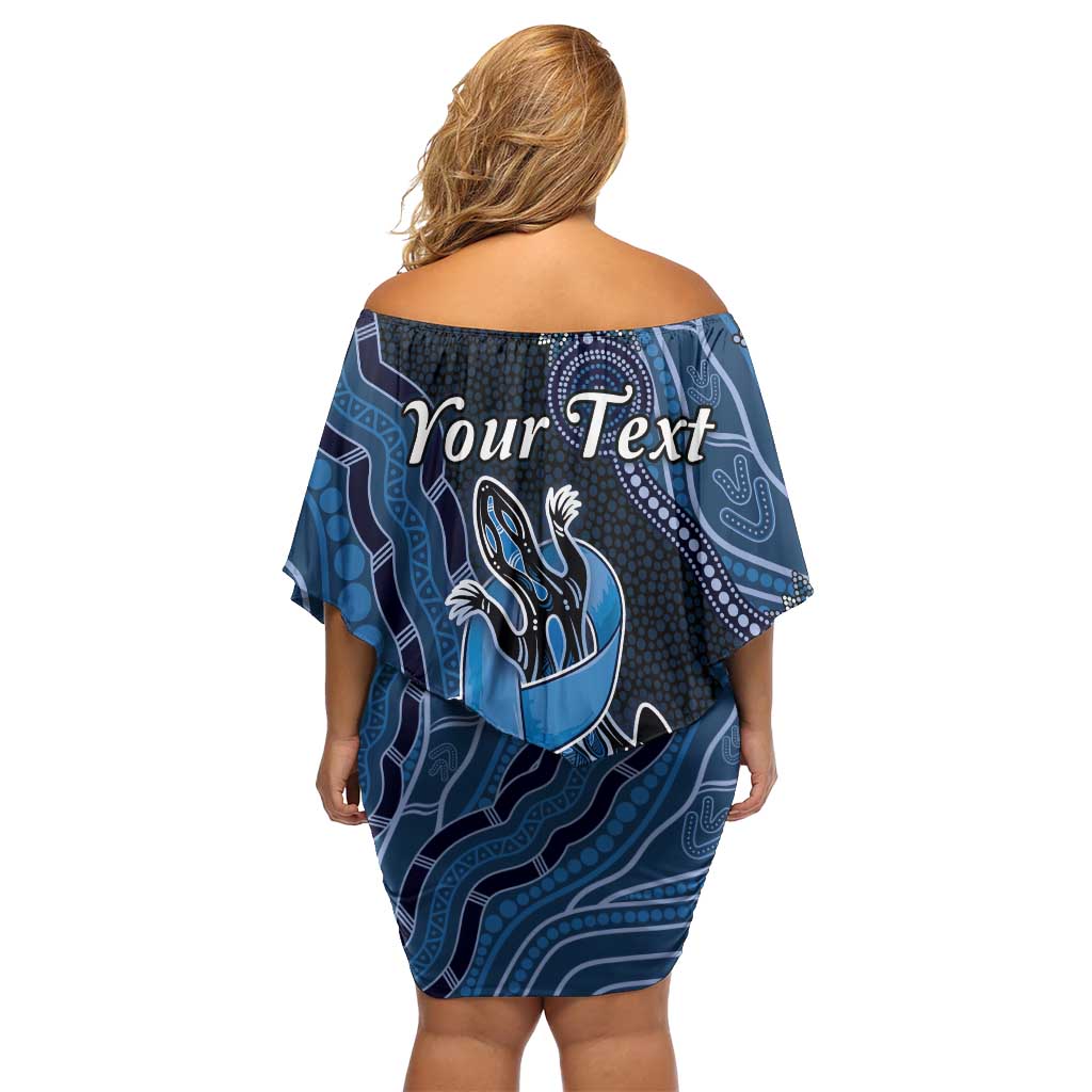 Personalised Autism Awareness Family Matching Off Shoulder Short Dress and Hawaiian Shirt Hope Ribbon And Aboriginal Patterns