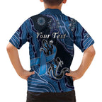 Personalised Autism Awareness Family Matching Short Sleeve Bodycon Dress and Hawaiian Shirt Hope Ribbon And Aboriginal Patterns