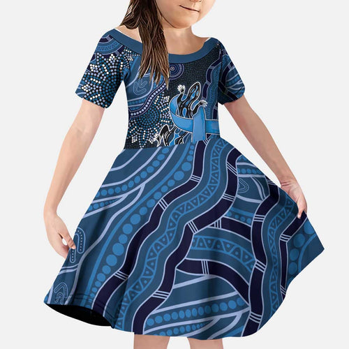 Personalised Autism Awareness Family Matching Tank Maxi Dress and Hawaiian Shirt Hope Ribbon And Aboriginal Patterns
