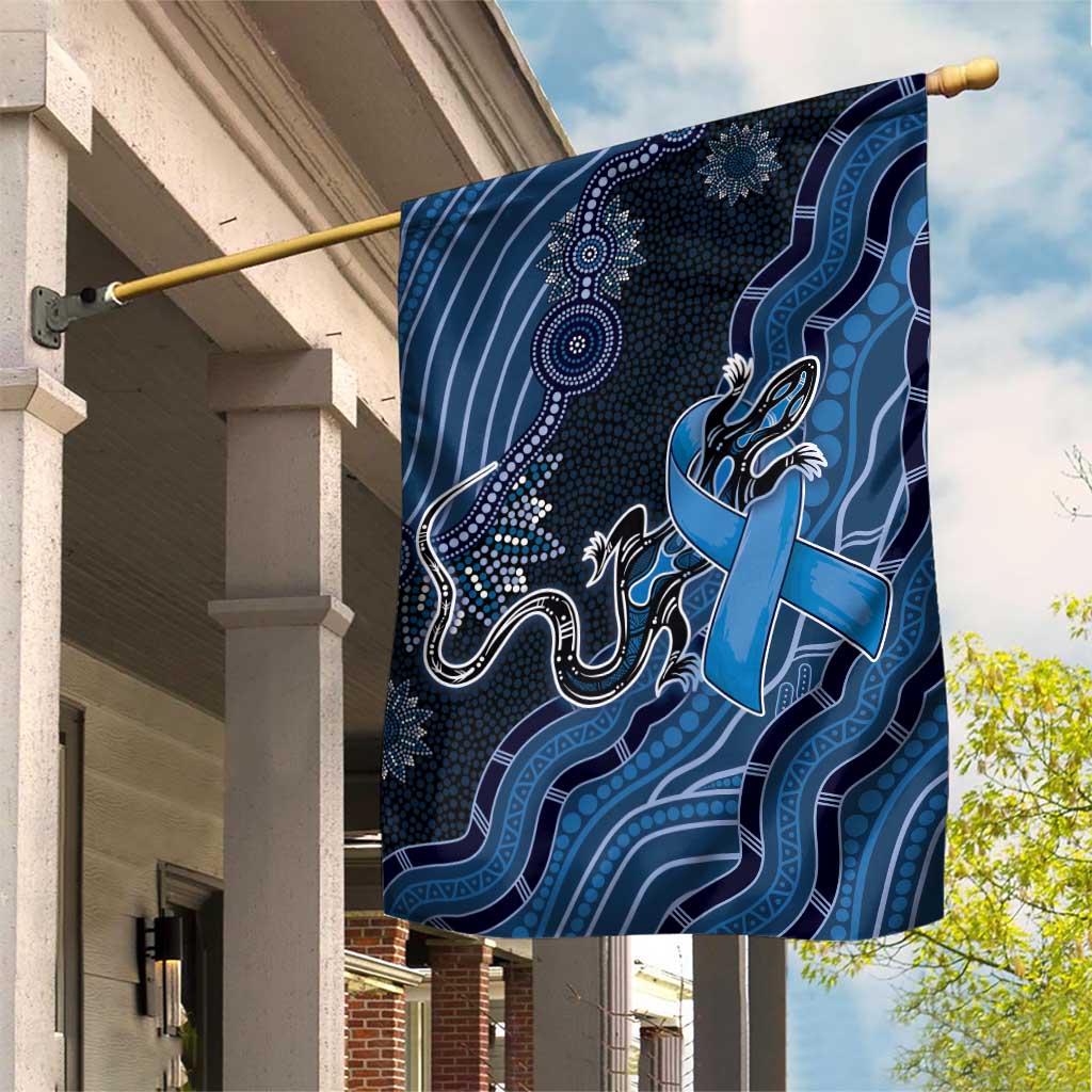 Autism Awareness Garden Flag Hope Ribbon And Aboriginal Patterns