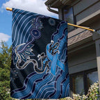 Autism Awareness Garden Flag Hope Ribbon And Aboriginal Patterns