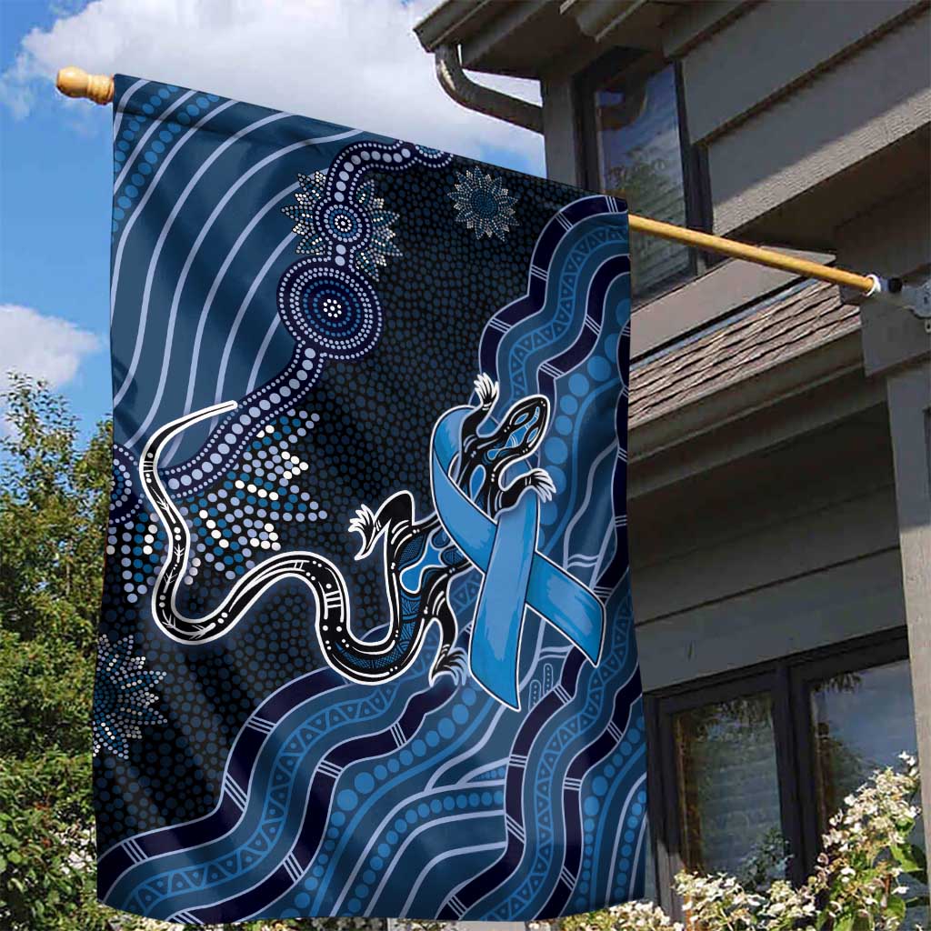 Autism Awareness Garden Flag Hope Ribbon And Aboriginal Patterns