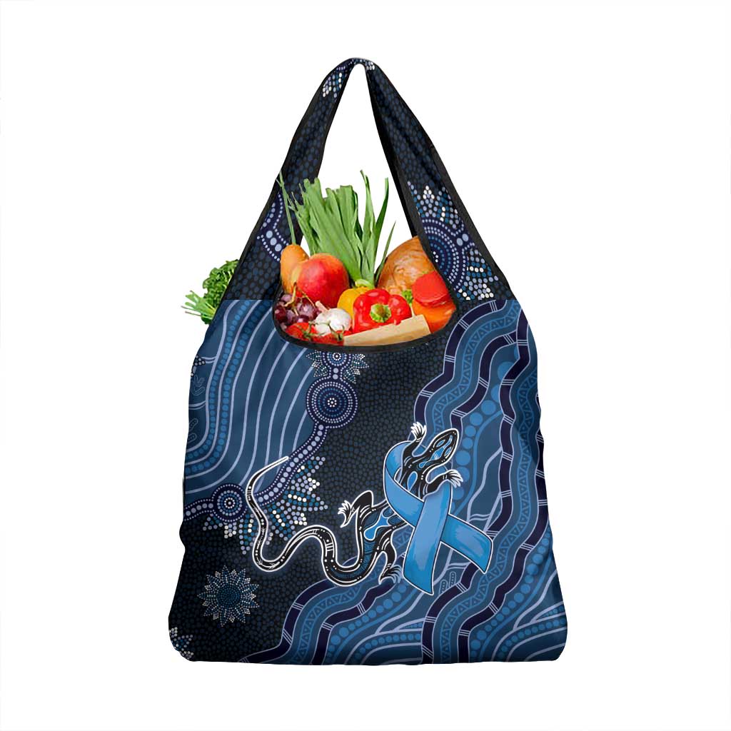 Autism Awareness Grocery Bag Hope Ribbon And Aboriginal Patterns