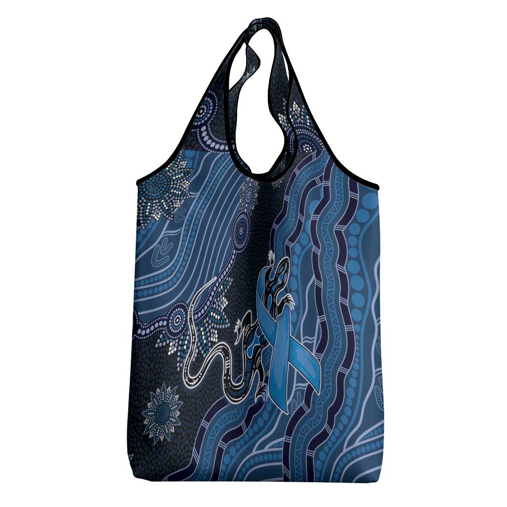 Autism Awareness Grocery Bag Hope Ribbon And Aboriginal Patterns