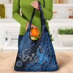 Autism Awareness Grocery Bag Hope Ribbon And Aboriginal Patterns