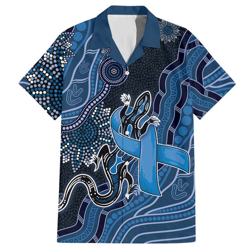 Personalised Autism Awareness Hawaiian Shirt Hope Ribbon And Aboriginal Patterns