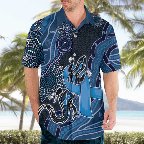 Personalised Autism Awareness Hawaiian Shirt Hope Ribbon And Aboriginal Patterns