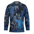 Personalised Autism Awareness Hockey Jersey Hope Ribbon And Aboriginal Patterns