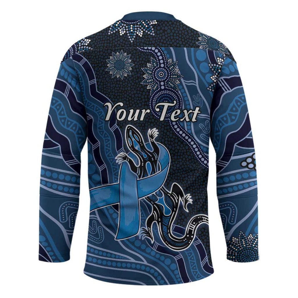 Personalised Autism Awareness Hockey Jersey Hope Ribbon And Aboriginal Patterns