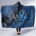 Autism Awareness Hooded Blanket Hope Ribbon And Aboriginal Patterns