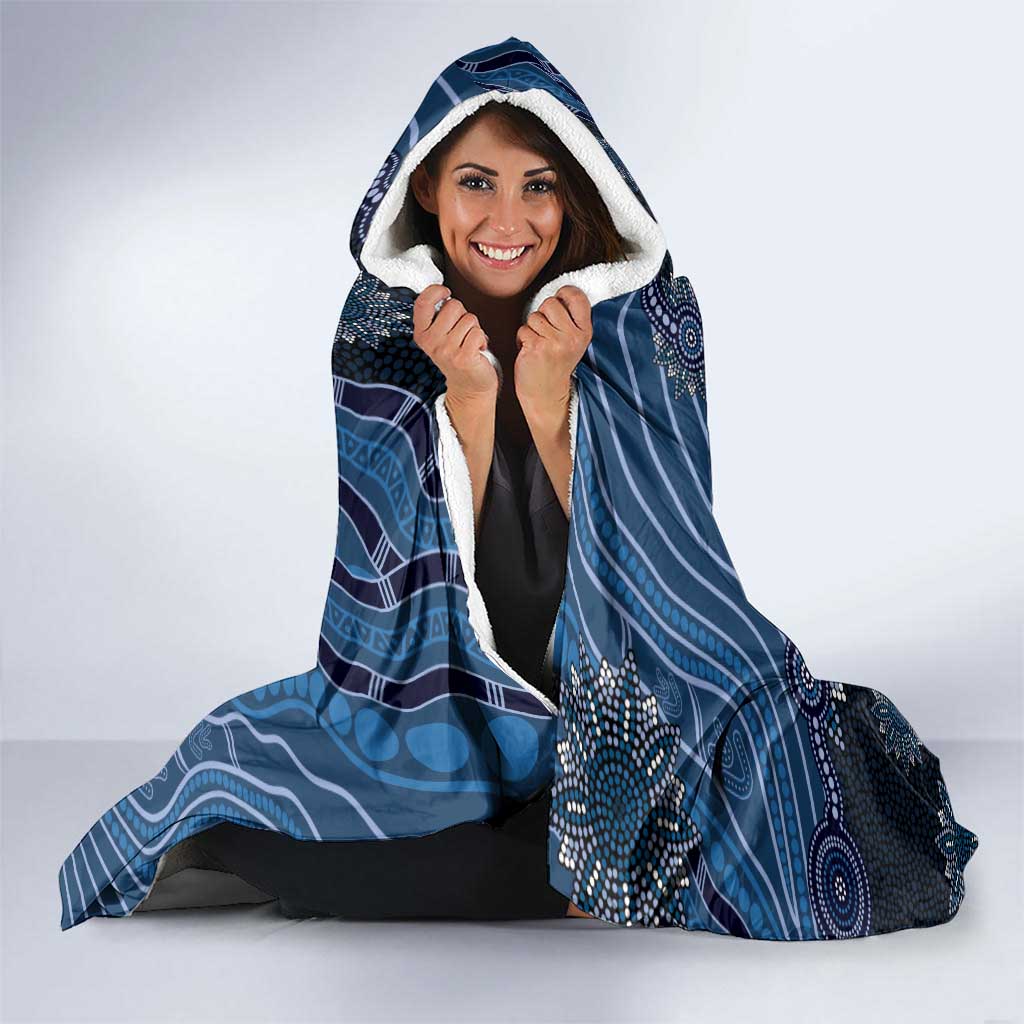 Autism Awareness Hooded Blanket Hope Ribbon And Aboriginal Patterns