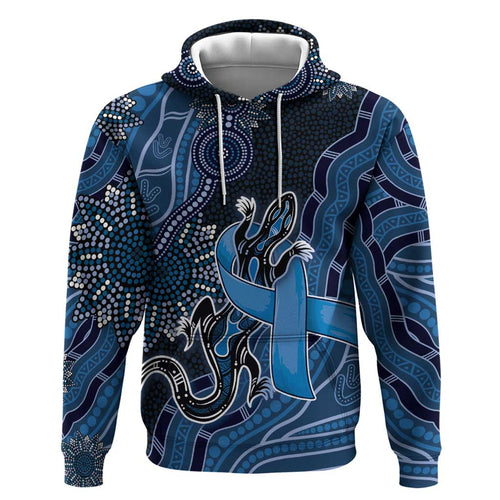 Personalised Autism Awareness Hoodie Hope Ribbon And Aboriginal Patterns