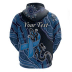 Personalised Autism Awareness Hoodie Hope Ribbon And Aboriginal Patterns