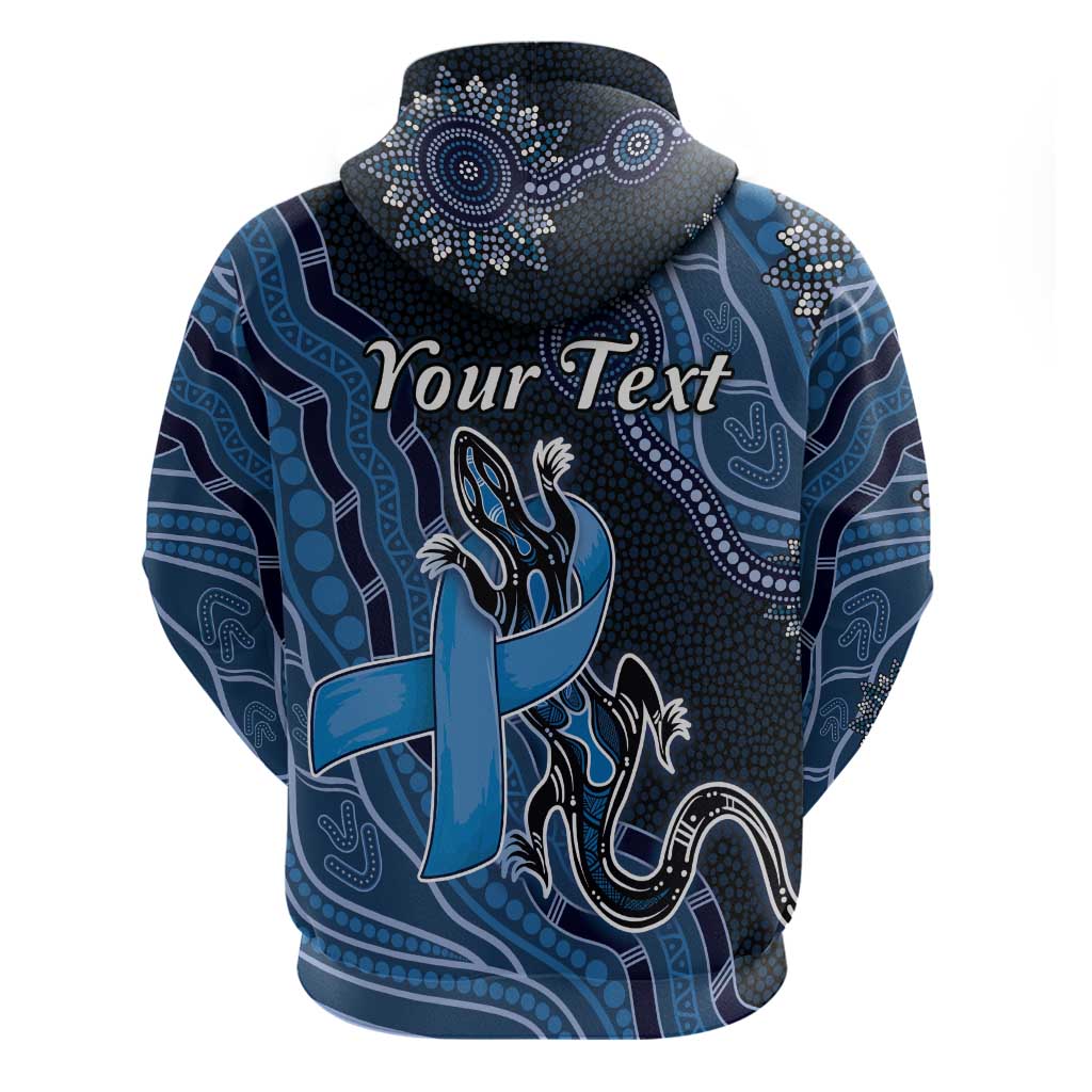 Personalised Autism Awareness Hoodie Hope Ribbon And Aboriginal Patterns