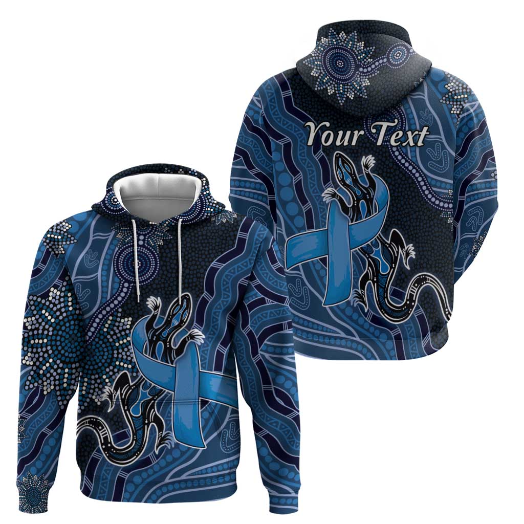 Personalised Autism Awareness Hoodie Hope Ribbon And Aboriginal Patterns