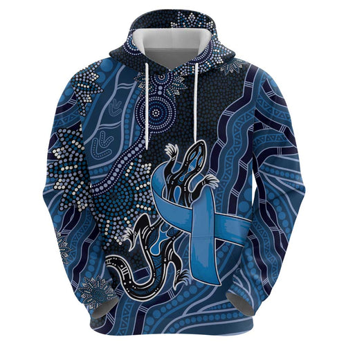 Personalised Autism Awareness Hoodie Hope Ribbon And Aboriginal Patterns