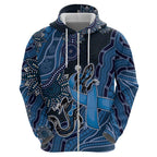 Personalised Autism Awareness Hoodie Hope Ribbon And Aboriginal Patterns