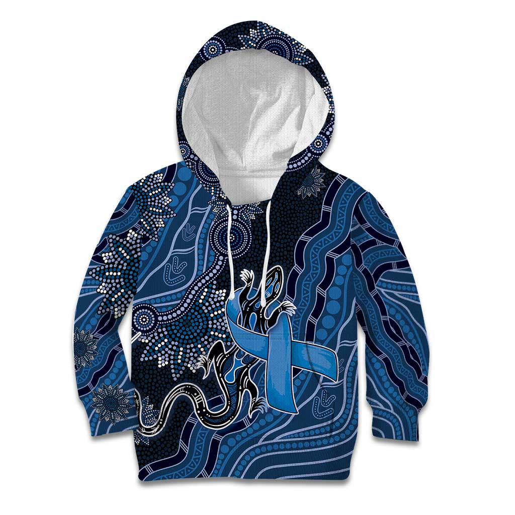 Personalised Autism Awareness Kid Hoodie Hope Ribbon And Aboriginal Patterns