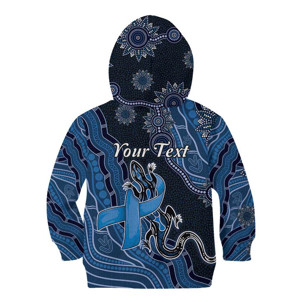 Personalised Autism Awareness Kid Hoodie Hope Ribbon And Aboriginal Patterns