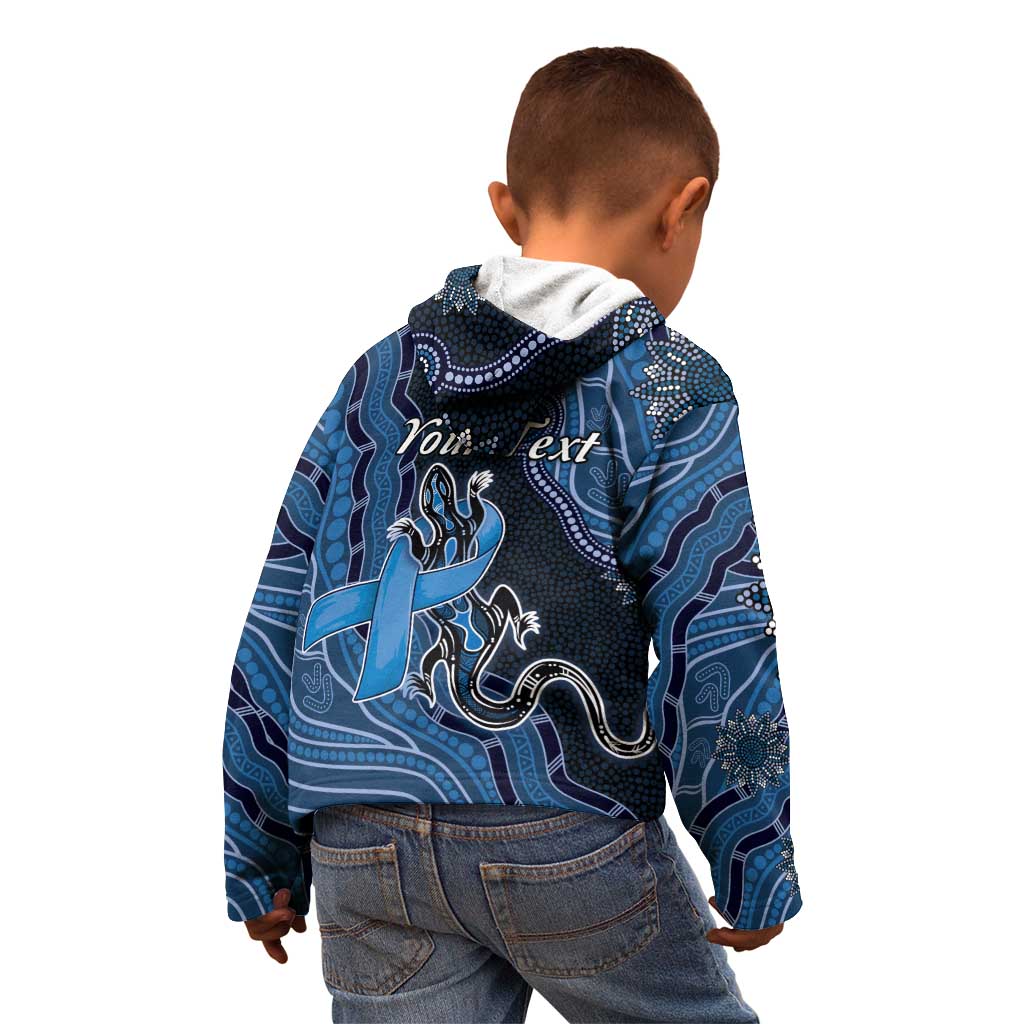 Personalised Autism Awareness Kid Hoodie Hope Ribbon And Aboriginal Patterns