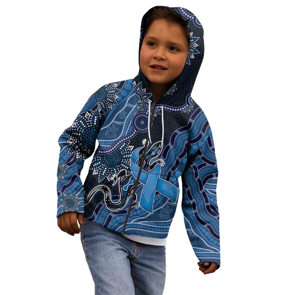 Personalised Autism Awareness Kid Hoodie Hope Ribbon And Aboriginal Patterns