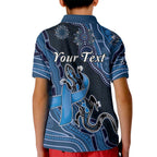 Personalised Autism Awareness Kid Polo Shirt Hope Ribbon And Aboriginal Patterns