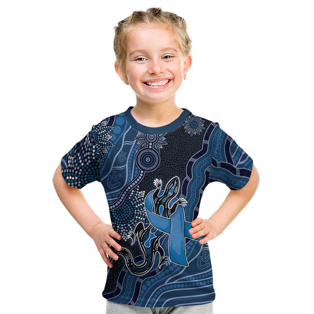 Personalised Autism Awareness Kid T Shirt Hope Ribbon And Aboriginal Patterns