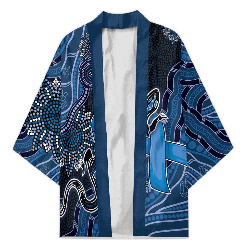 Personalised Autism Awareness Kimono Hope Ribbon And Aboriginal Patterns