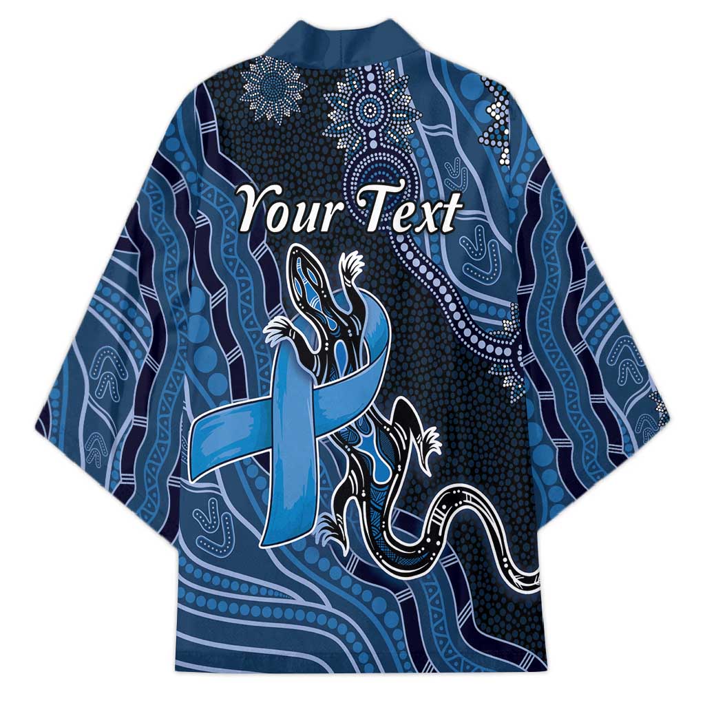 Personalised Autism Awareness Kimono Hope Ribbon And Aboriginal Patterns