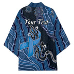 Personalised Autism Awareness Kimono Hope Ribbon And Aboriginal Patterns