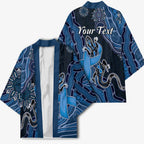Personalised Autism Awareness Kimono Hope Ribbon And Aboriginal Patterns