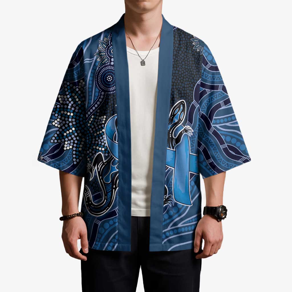 Personalised Autism Awareness Kimono Hope Ribbon And Aboriginal Patterns