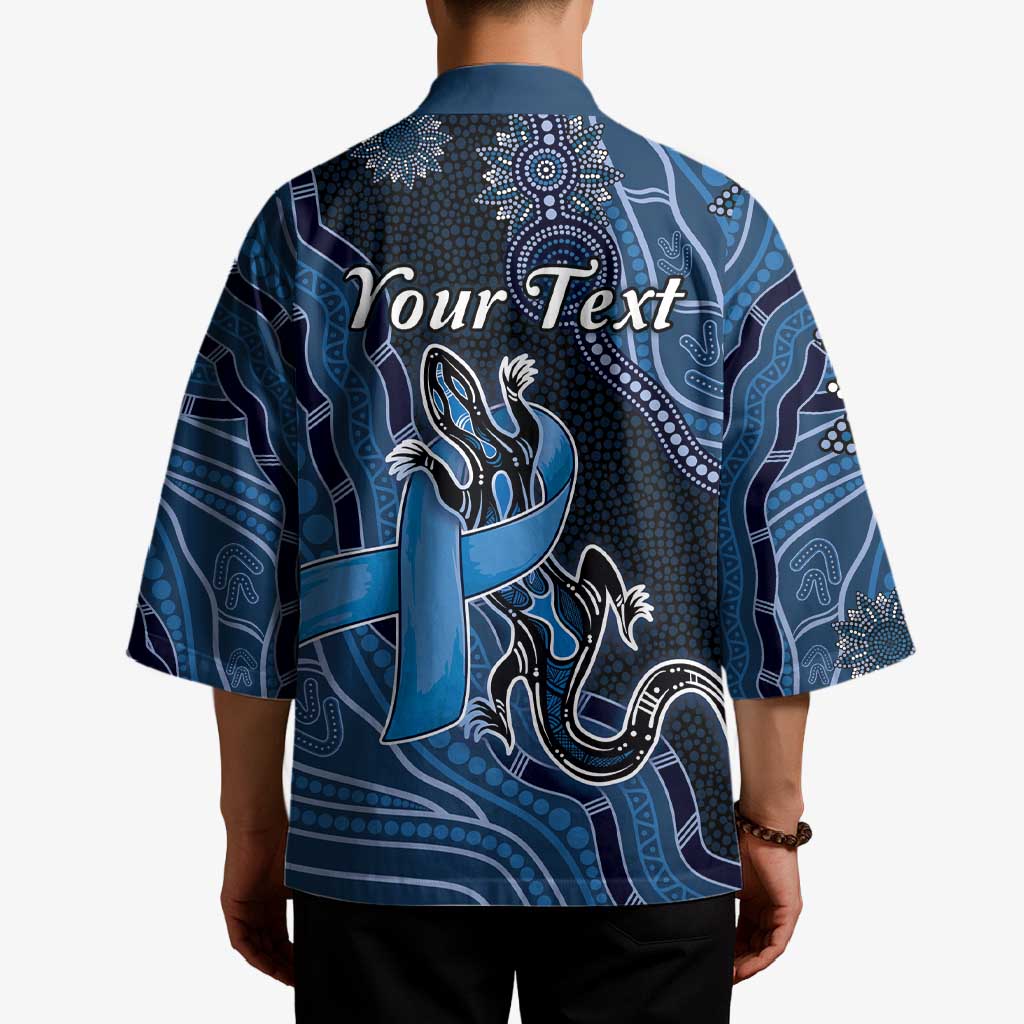 Personalised Autism Awareness Kimono Hope Ribbon And Aboriginal Patterns