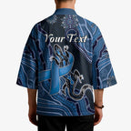 Personalised Autism Awareness Kimono Hope Ribbon And Aboriginal Patterns