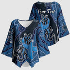 Personalised Autism Awareness Kimono Sleeve Blouse Hope Ribbon And Aboriginal Patterns
