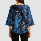 Personalised Autism Awareness Kimono Sleeve Blouse Hope Ribbon And Aboriginal Patterns