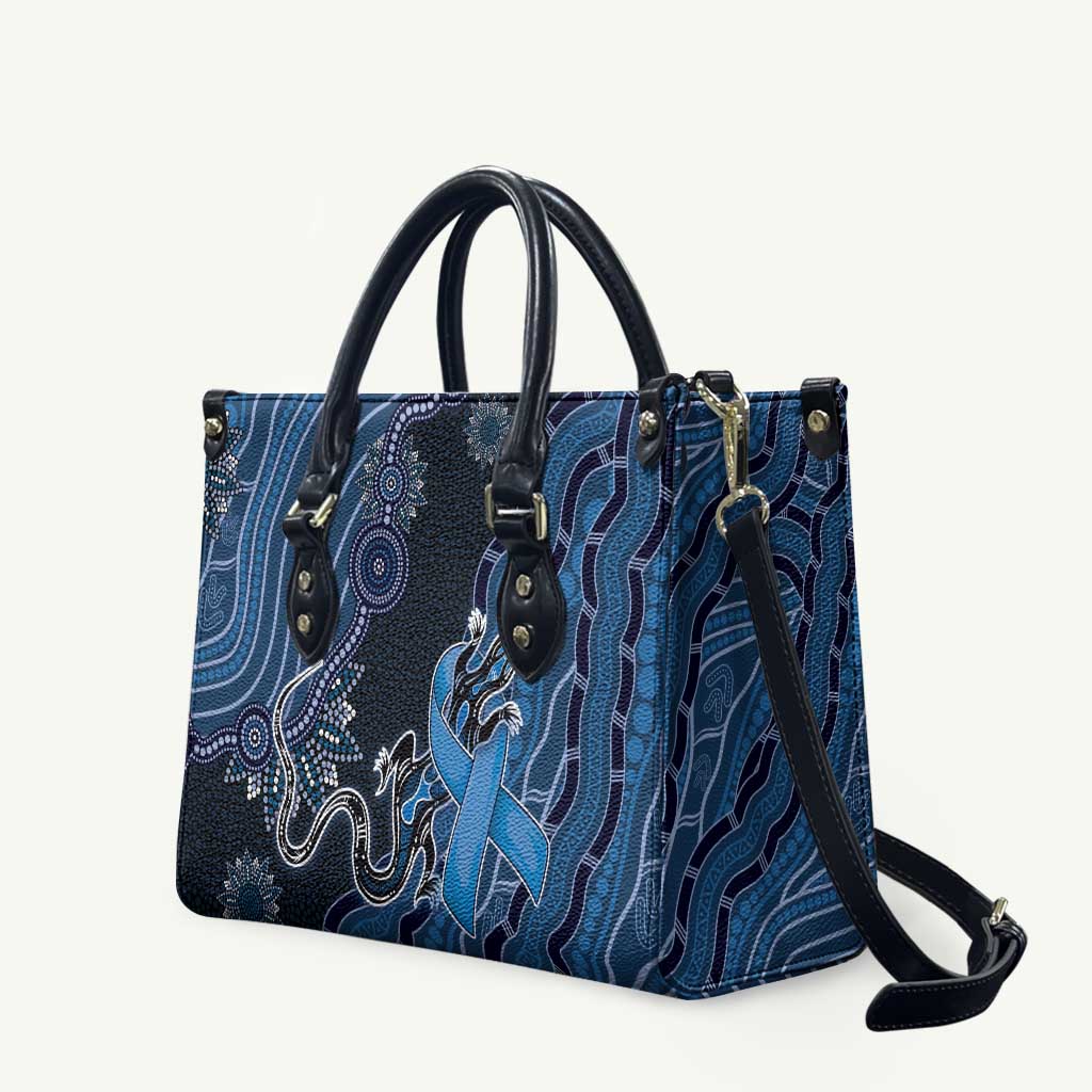 Autism Awareness Leather Bag Hope Ribbon And Aboriginal Patterns
