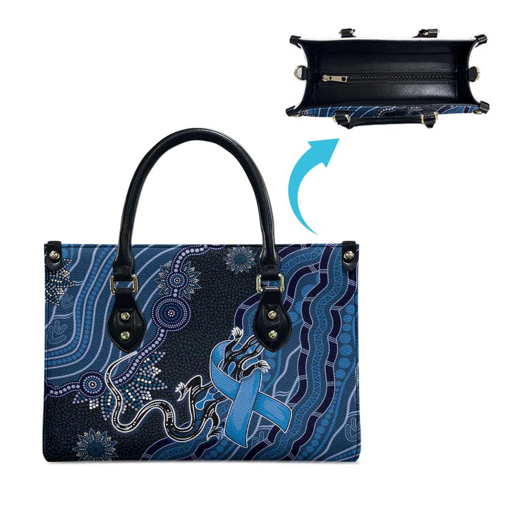Autism Awareness Leather Bag Hope Ribbon And Aboriginal Patterns