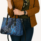Autism Awareness Leather Bag Hope Ribbon And Aboriginal Patterns