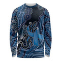 Personalised Autism Awareness Long Sleeve Shirt Hope Ribbon And Aboriginal Patterns