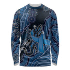 Personalised Autism Awareness Long Sleeve Shirt Hope Ribbon And Aboriginal Patterns