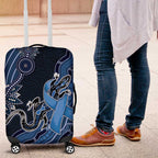 Autism Awareness Luggage Cover Hope Ribbon And Aboriginal Patterns